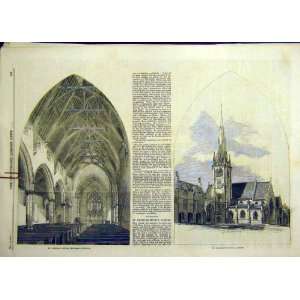  1858 St Nicholas Church Durham Building Old Print