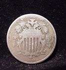 1866 Shield Nickel with Rays Between the Stars VERY GOOD Grade Coin