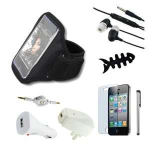 Black Armband + LCD Screen Protector + Charger Kits + Audio Cable 