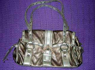   Bronze Studded Rhinestone Purse Bag Satchel Handbag Copper  