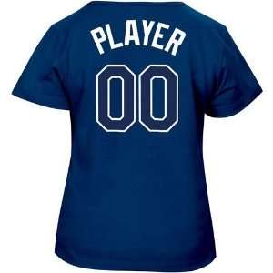Tampa Bay Rays Womens Custom Player Name and Number T Shirt (Navy 