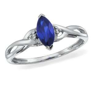  P4, Lab Created Sapphire and Diamond Ring Jewelry