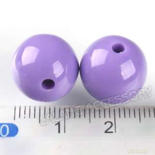 100x Purple Smooth Loose Seed Plastic Beads 14mm 110681  