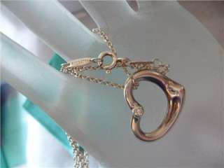 Tiffany & Co Elsa Peretti Diamond Open Heart Necklace  