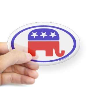  Republican Elephant Gop Oval Sticker by  Arts 