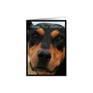    Happy 21st Birthday Doberman Pinscher Dog Card Toys & Games