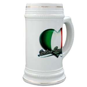   (Glass Drink Mug Cup) Italian Sweetheart Italy Flag 