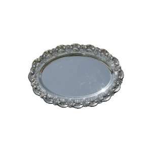  Silver Plated Oval Serving Tray with Half Circles