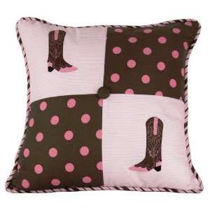 Pink Paisley Western Boot Pillow 