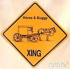HORSE and Buggy Wagon Crossing XING Street Road SIGN  