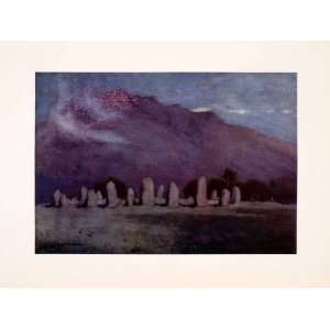 1908 Print Druid Circle Keswick Moonlight England Mountains Historic 