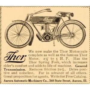  1908 Ad Thor Motorcycle Aurora Automatic Machinery Co 