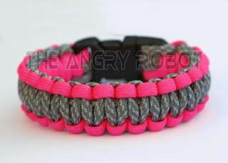 Paracord Survival Bracelet Cobra   Neon Pink & ACU Camo  