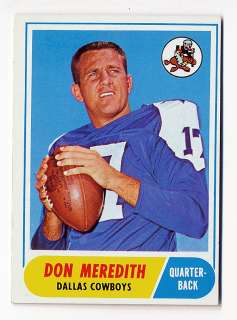 1968 topps football dandy don 25 don meredith quarterback dallas 