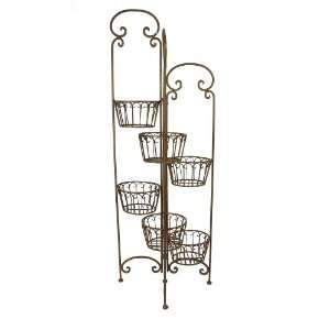  6 Tier Plant Stand in Wrought Iron   Folding Patio, Lawn 