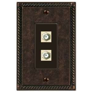    Tuscan Antique Bronze   2 Cable TV Wallplate