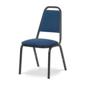  ® 8926 Domed Seat Straight Back Stack Chair Black Frame/Blue Fabric