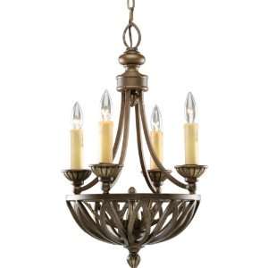   Light Chandelier Includes Glass Candles with Cast Drip Details, Gilded