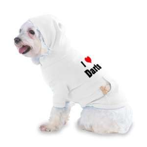  I Love/Heart Darts Hooded T Shirt for Dog or Cat X Small 