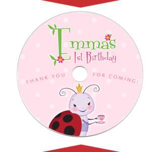 LADYBUG Personalized Birthday Party Favors Music CD DVD LABELS 