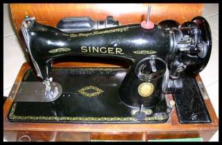 VINTAGE SINGER SEWING MACHINE 15 91 W/CASE ACCESSORIES FOOT PEDAL 1952 