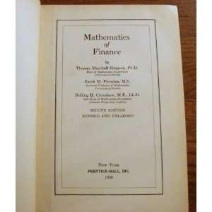  Mathematics of finance, Thomas Marshall Simpson Books