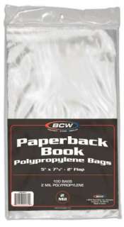   BCW Paperback Book Archival Safe 2 mil Poly Bags 5 x 7 3/8 acid free