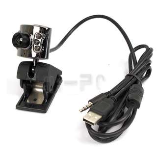 USB 20.0 M Mega Pixel 6 LED Webcam Camera + Mic Black  