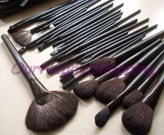 32 pc Pcs Cosmetic Makeup Brush Pro Set Kit Case New  