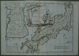 JAPAN KOREA 1748 LE ROUGE ANTIQUE COPPER ENGRAVED CHART  