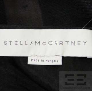   McCartney Black Silk Button Front Short Sleeve Sheer Top Size 40