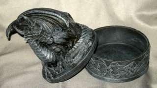 CELTIC DRAGON TRINKET JEWELRY COVERED ROUND BOX   WOW  