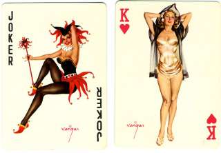 RARE 1940s VARGAS GIRL DOUBLE DECK PIN UP PLAYING CARDS COMME CI COMME 