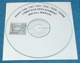 PFAFF 1222 CAMSTACK PHOTO INSTALL INSTRUCTIONS CD  