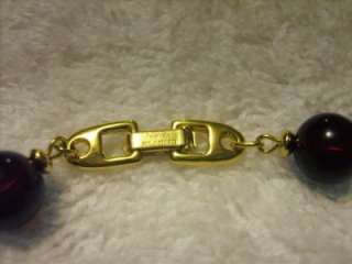 Vintage Amber Lucite Necklace NAPIER Patent 4,774,743  