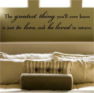 LOVE GREATEST THING Vinyl Wall Sayings Lettering Quote  