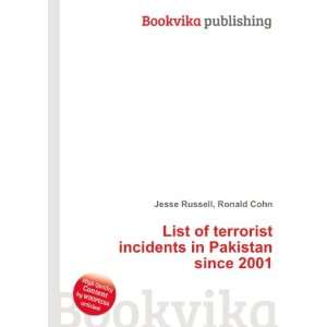  List of terrorist incidents in Pakistan since 2001 Ronald 