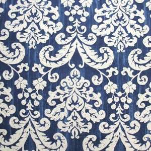  54 Wide Shadow Damask Navy Fabric By The Yard Arts 