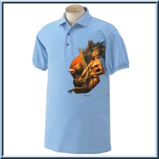 Light blue polo shirts are only available in S 2X.