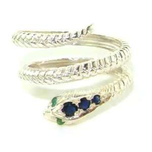  Fabulous Solid Sterling Silver Natural Sapphire & Emerald 