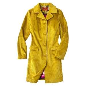   FOR TARGET Womens Avocado Green Corduroy Trench Pea Coat Jacket NWT