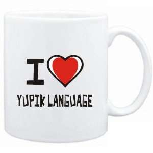    Mug White I love Yupik language  Languages