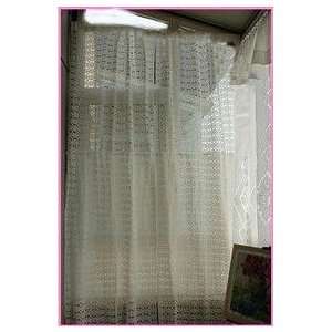 Vintage style hand crochet thin thread cotton long curtain  