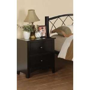 Nightstand Contemporary Style in Black Finish