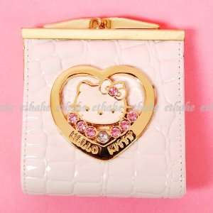  Hello Kitty Head Heart Mini Purse Bag Wallet White Office 