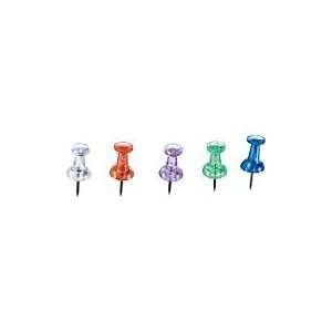  OIC Push Pins, Assorted Translucent, Pack of 50 Pins 