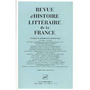   histoire littéraire de la France 2012   n° 2 Collectif Books