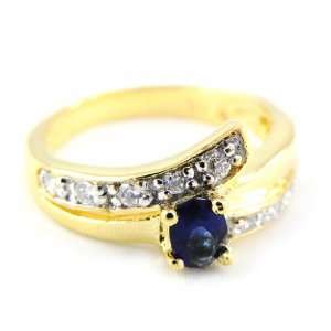  Ring plated gold Agathe sapphire.   Taille 54 Jewelry