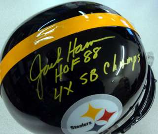 Jack Ham Autographed Pittsburgh Steelers Full Size Black Helmet HOF 88 