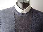 BROOKS BROTHERS Mens Sweater L GRAY Blue 100% Shetland Wool VINTAGE 